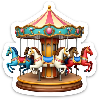 carousel with horses, no rider sticker