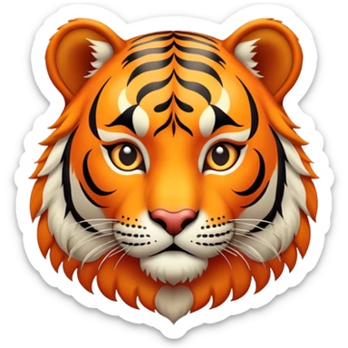 Vintage circus tiger with filigree sticker