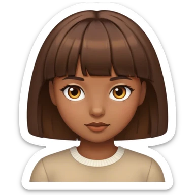 girl with short brown hair with bangs sticker