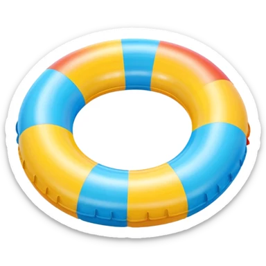 inflatable pool float object icon, colorful swimming ring, glossy plastic texture, summer vibe, 3D cartoon, mobile game icon style, centered, clean background, no text, no watermark
 sticker