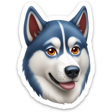 Red Siberian husky  sticker