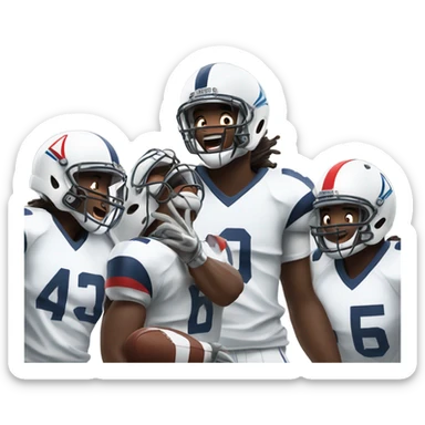 Guys scoring a touchdown in ￼football sticker