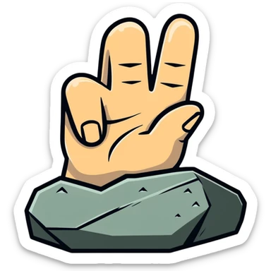 Rock on hand gesture with light skin tone for final slide sticker