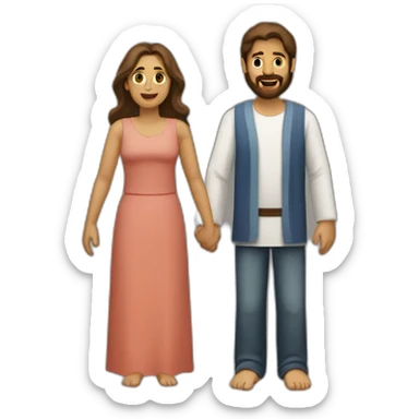 Jesús abrazando a un hombre y mujer sticker