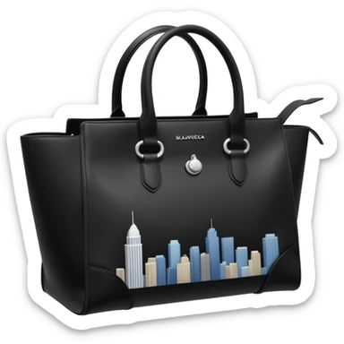 city tote bag from Balenciaga black with straps sticker