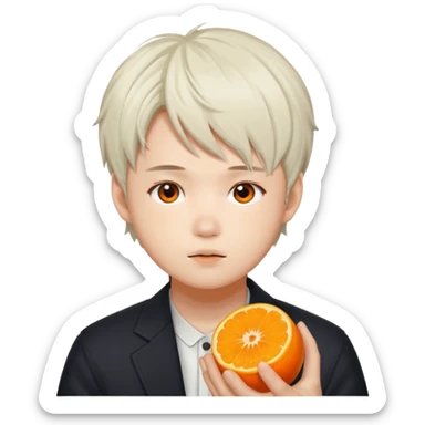 Yoongi con furia y una mandarina sticker