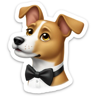 Dog wearing a tux into sticker