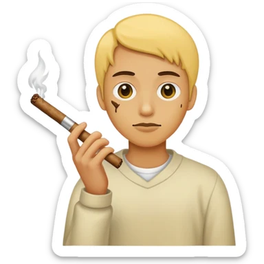 yellow hand, holding a blunt sticker