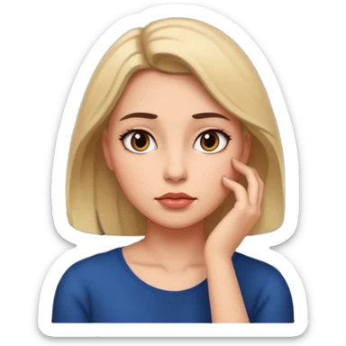 a woman with a pensive expression in a night scene sticker