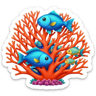 A colorful coral piece surrounded by tiny fish.


























































 sticker