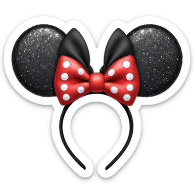 Minnie Mouse ears headband with glitter sticker