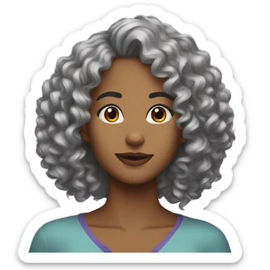 🤷🏽‍♀️ this emoji but with curly hair  sticker