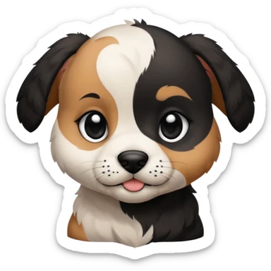 puppy with tattoo on its face sticker