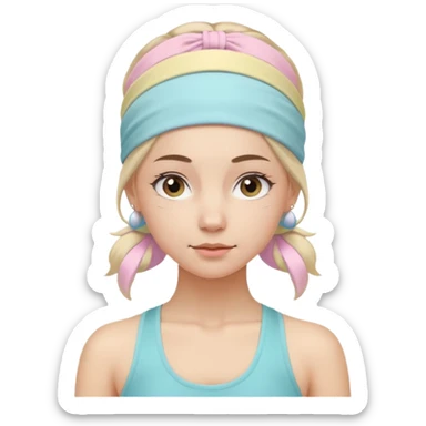 Yoga girl with pastel band sticker