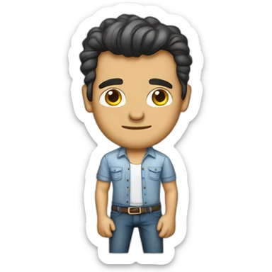 antonio banderas cartoon wearing shirt sticker