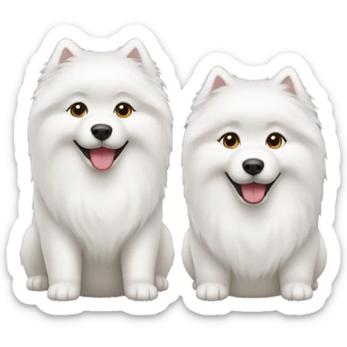 two samoyed female dogs emoji sticker