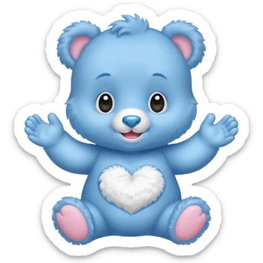 cute blue baby care bear sticker