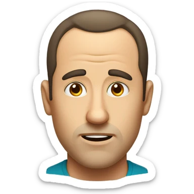 a receding hairline man looking up at his hair shocked sticker