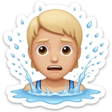 person wasting water sticker