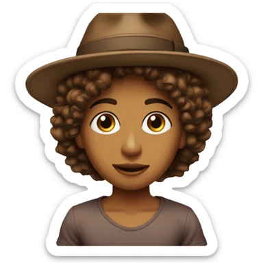 Cheveux : crépu
Yeux : Marron.
Accessoires : Porte un chapeau stylé.
Style : T-shirt artistique et tient un livre. sticker