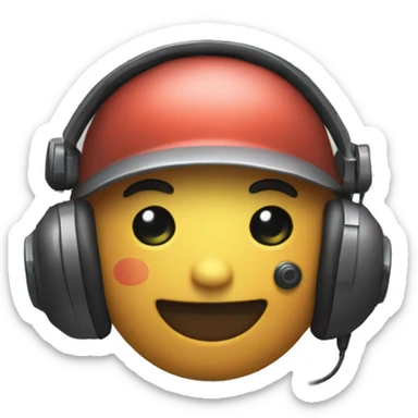 macro qui joue avec une manette et un casque sticker