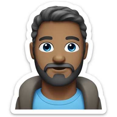 male portrait outdoors with beard, pale blue eyes  sticker