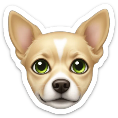 Blonde chiwawa with Green eye sticker