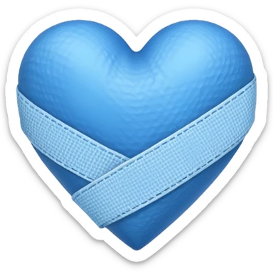 Corazon azul con tirita sticker