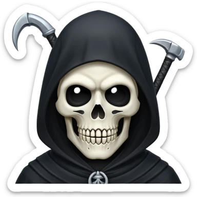 Icon of the Grim Reaper's face. коса полный рост sticker