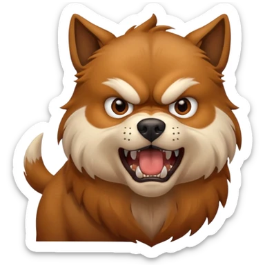 Aggressive dog sticker