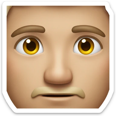 realistic portrait of male with stubble make him confused  sticker