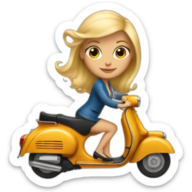 blonde in vespa sticker