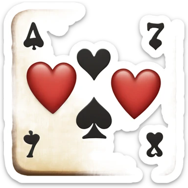 7 of hearts card sticker