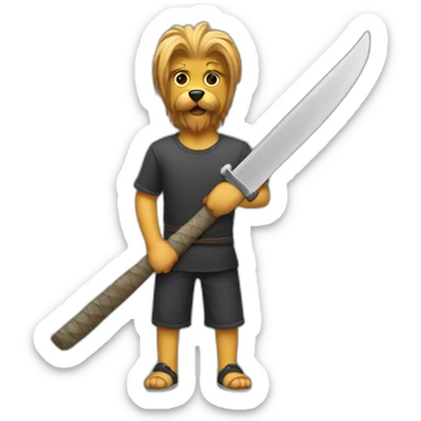 Yorkishore con un machete sticker