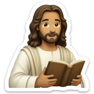 Jesus Christ holding bible  sticker