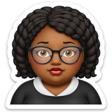 ugly black girl with glasses and fat butt sticker