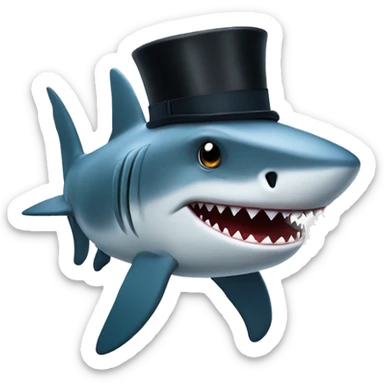 shark wiht tophat sticker