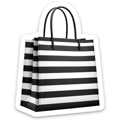 Black and white striped Sephora in the middle of shopping bag sticker