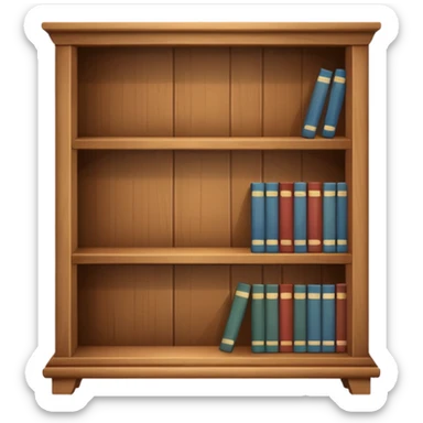 a single-tier bookshelf without books sticker
