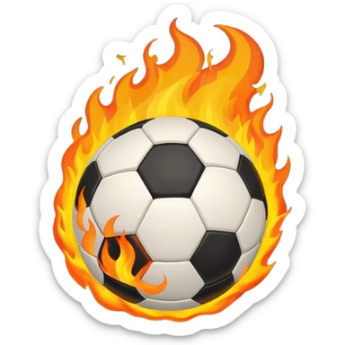 a flaming football sticker