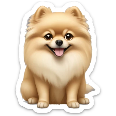 Light beige Pomeranian dog sticker