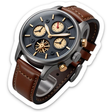 an intricate mechanical watch face, skeuomorphism style, detailed, realistic textures sticker