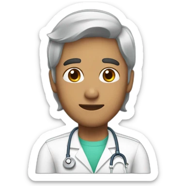 Enfermera pelo largo moreno sticker