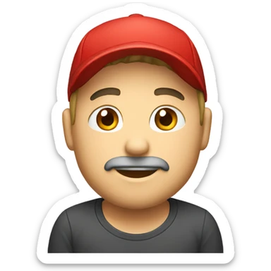 Can you make me a chubby man with a short blonde beard and a red cap? sticker