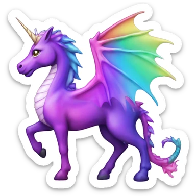 oilslick dragon unicorn purple pink rainbow sticker