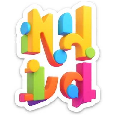 text only, name Beáta, colorful, bold, youthful, elegant 3D font style sticker