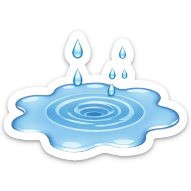 cinematic realistic _ puddle of water sticker