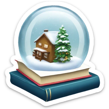 snowglobe with a book inside  sticker