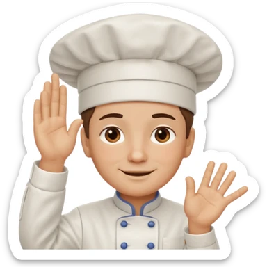 Chef saluting with one tear drop coming down his eye sticker