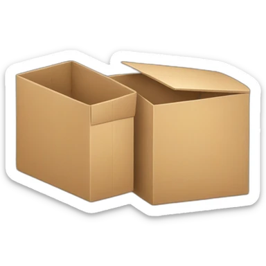 two boxes one opened one closed sticker